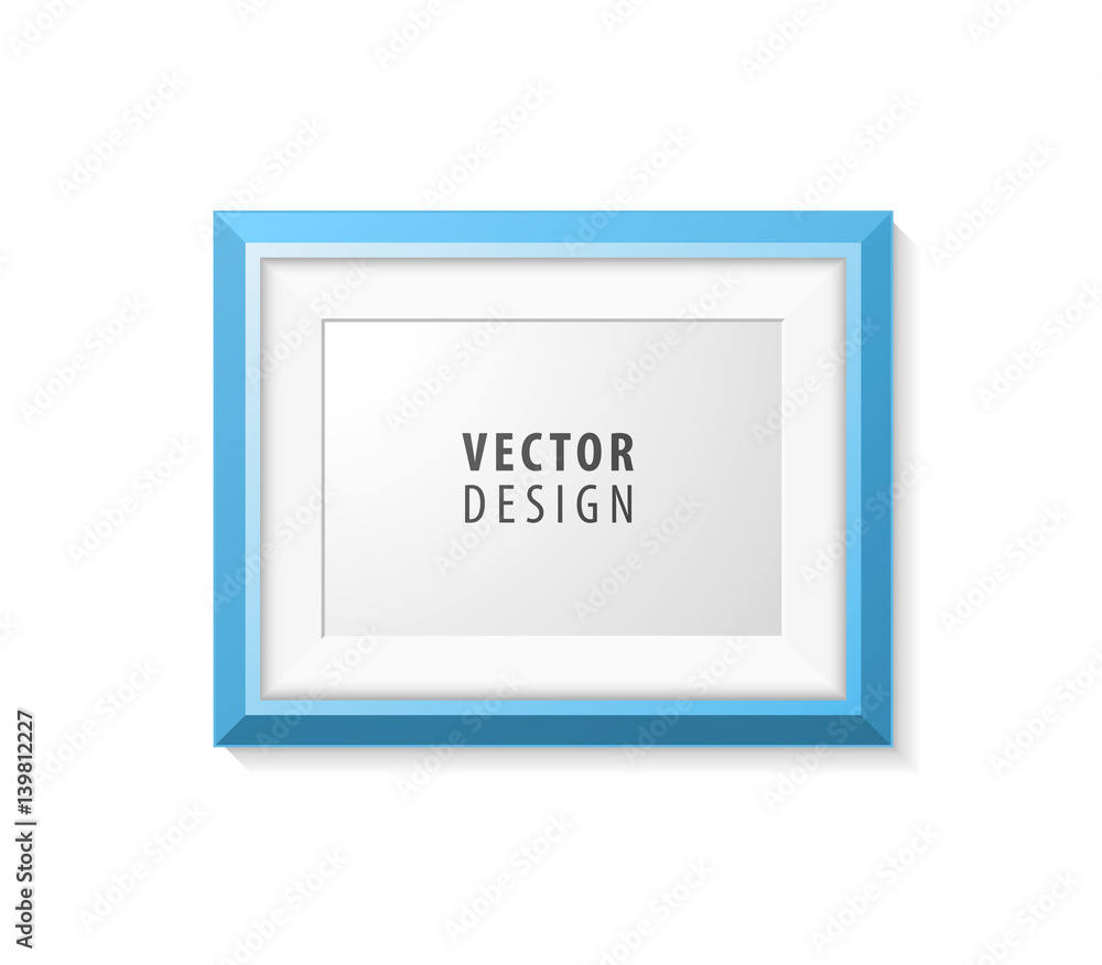Poster realistic minimal isolated blue frame on white background for presentations . vector elements
