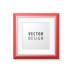 Realistic Minimal Isolated Red Frame on White Background for Presentations . Vector Elements