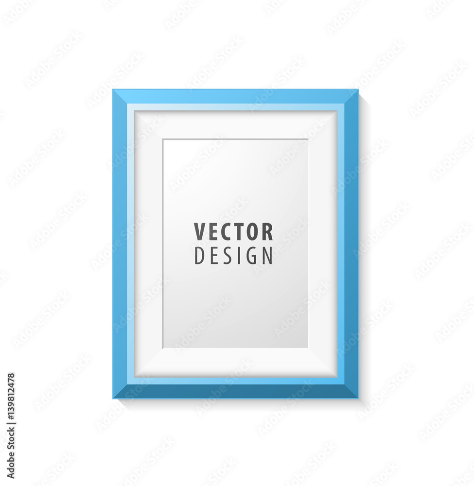 Poster realistic minimal isolated blue frame on white background for presentations . vector elements