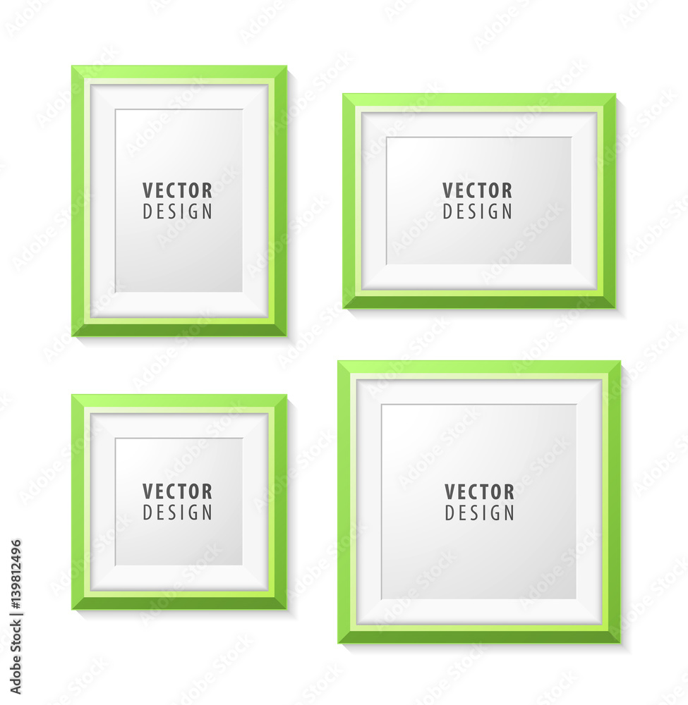 Poster realistic minimal isolated green frame on white background for presentations . vector elements