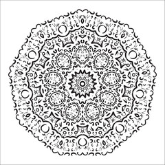 Abstract black and white mandala pattern. Vector Illustration.