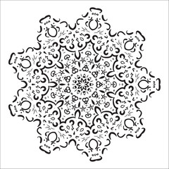 Abstract black and white mandala pattern. Vector Illustration.