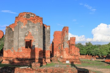 pagoda  famous wane in wat Phra Sri Sanphet ancient beautiful ,Royal Palace in Ajutthaya travel Thailand