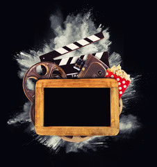 Retro film production accessories with powder explosion