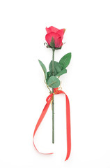 red plastic rose