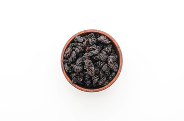 black raisins on white