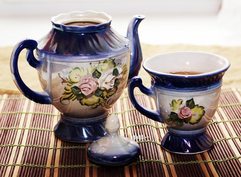 Blue Tea Set, Real Ceramics