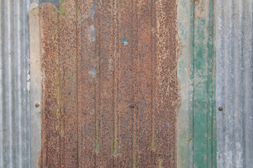 old rusty galvanized iron plate texture.