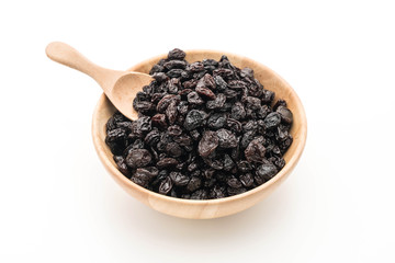 black raisins on white