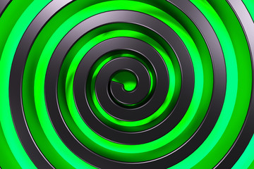 Dark concentric spiral on glowing background