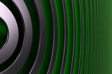 Dark concentric spiral on glowing background