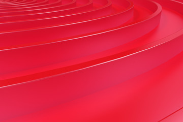 Red concentric spiral on red background