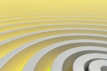 White concentric spiral on glowing background
