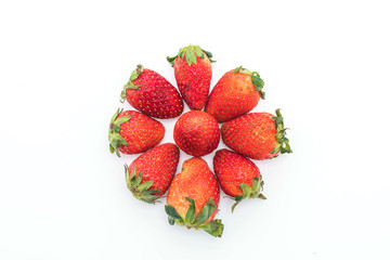 fresh strawberry on white