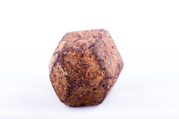 Macro stone mineral Garnet against white background
