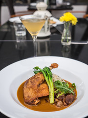 Duck confit with risotto