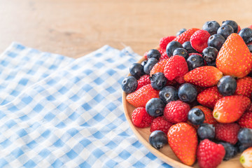 fresh blueberry, strawberry and rasberry