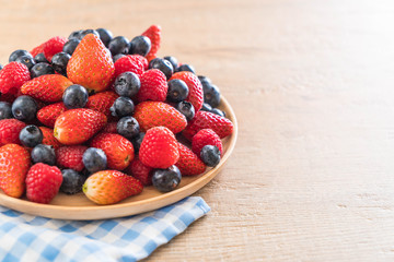 fresh blueberry, strawberry and rasberry
