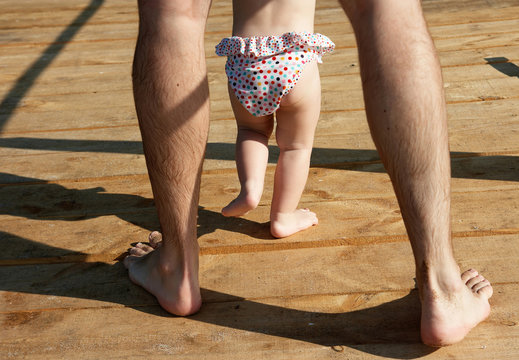 adult  and children's legs