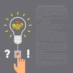 Flat style modern idea innovation light bulb infographic concept.