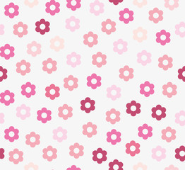 Seamless pattern with pink flowers