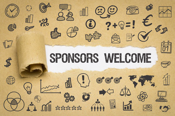 Sponsors Welcome / Papier mit Symbole