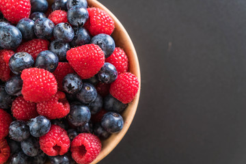 fresh blueberry and rasberry