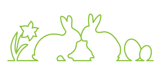 Ostern Silhouette - Weiß