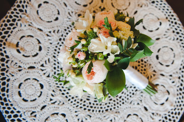Bridal bouquet. The bride's bouquet. Wedding day