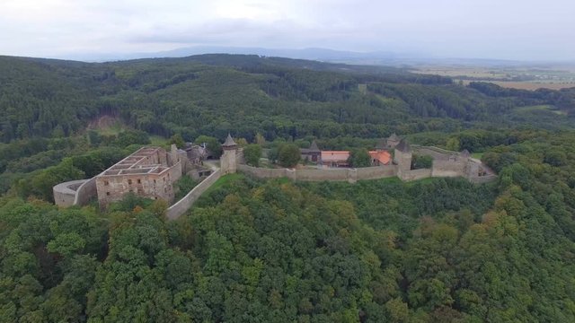 Aerial view of Castle Helfstyn