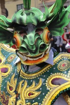 A masked dancer, Cuzco, Peru.