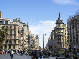 Obraz premium Plaza Universidad en Barcelona, ​​Cataluña,España