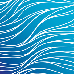 Vector color seamless wave background. Blue abstract ocean texture.