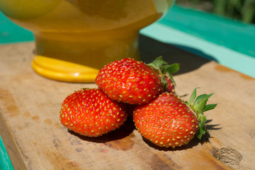 Strawberries in the garden