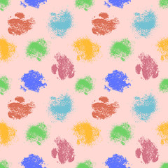 Vector seamless pattern, tile with inc splash, blots, smudge and brush strokes. Grunge endless template for web background, prints, wallpaper, surface, wrapping, repeat elements for design.