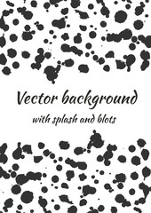 Vector watercolor background with ink blots, splash and brush strokes. Colorful creative artistic template for card, layout, cover.
