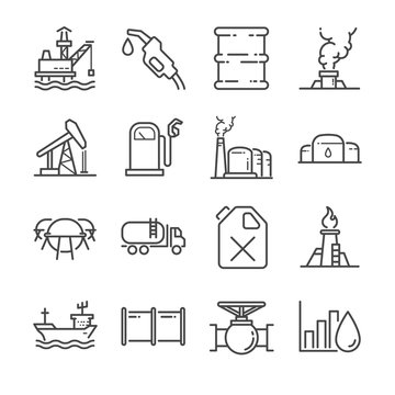 Oil line icons
