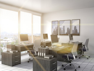 Fototapeta na wymiar Office interior. 3D illustration