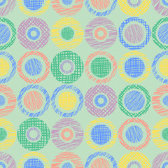 Seamless vector geometrical pattern, endless background with hand drawn textured geometric figures. Pastel Graphic illustration Template for wrapping, web backgrounds