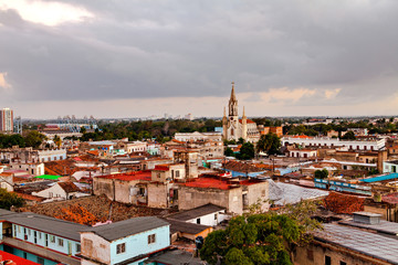 Cuba / Camaguey (UNESCO World Heritage Centre) from above at sunset