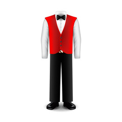 Waiter uniform isolated on white vector