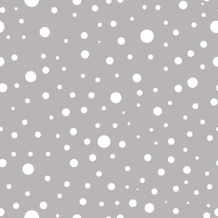 Seamless vector pattern with dots. Simple graphic design. Dotted drawn background with little decorative elements. Print for wrapping, web backgrounds, fabric, decor, surface