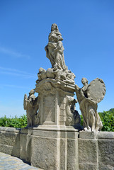 Baroque statue of St. Anna in the city historical center at Kutna Hora