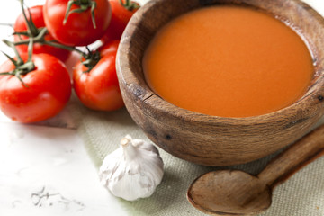 Spanish Gazpacho, cold and refreshing tomato soup