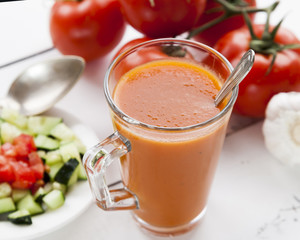 Spanish Gazpacho, cold and refreshing tomato soup