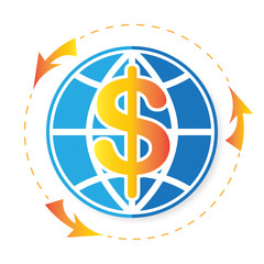 Global finance economy communication, vector illustration.