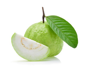 Guava fruit isolated on white background.