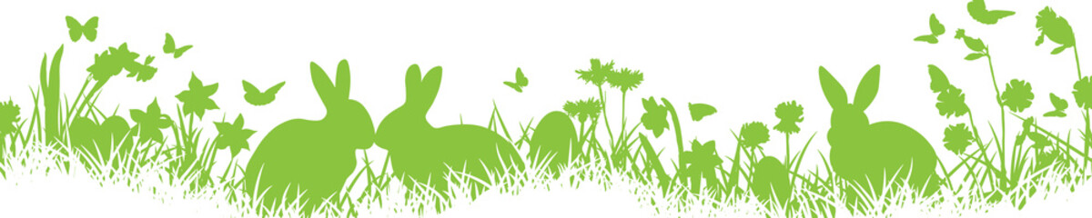 Naklejka premium Ostern Osterwiese - Weiß/Grün