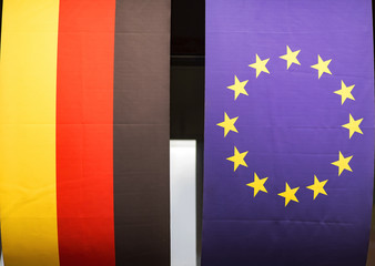 Strips of Germany and the European Union flags  