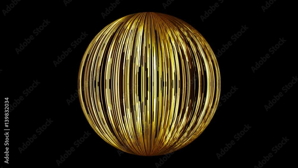 Poster abstract background with a sphere formed from the lines. seamless loop